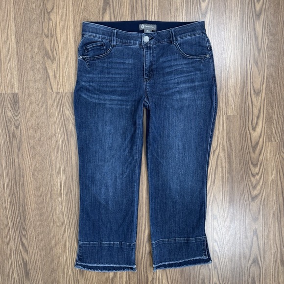 Democracy Jeans Womens 16W Blue Straight Crop Ab Technology Stretch Comfy Denim - Picture 2 of 15